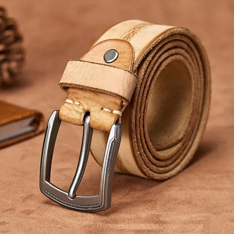 Bruine Leren Riem Western Heren