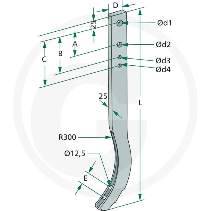 CULTIVATORTAND, ZWAAR  L: 720MM