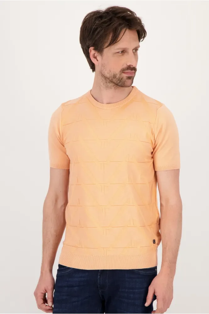 KNIT T SHIRT MET STRUCTUUR 154570 972 soft peach