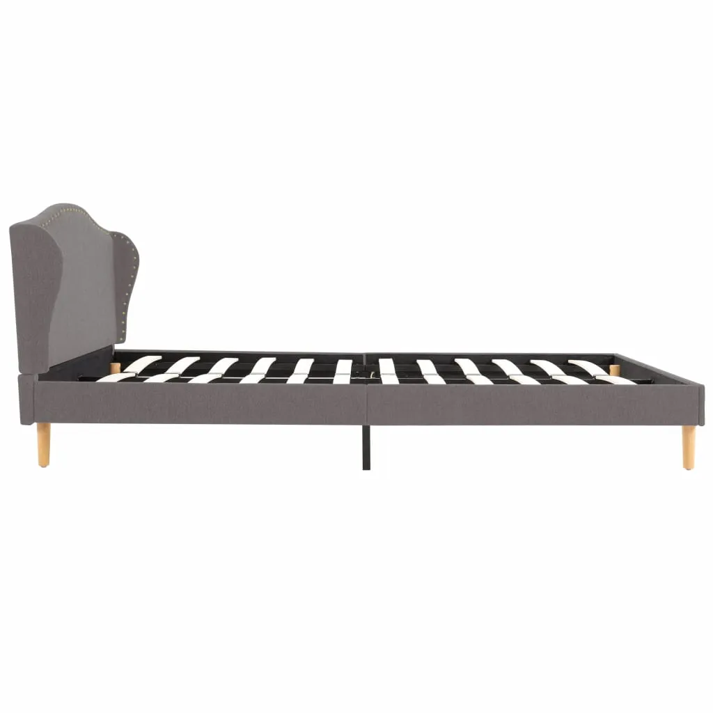 Medina Bed met traagschuim matras stof lichtgrijs 140x200 cm