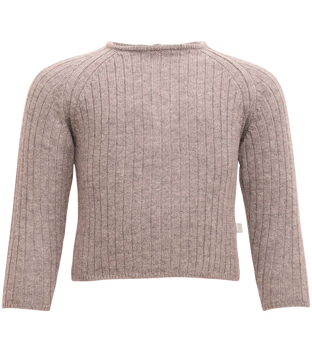 MINIMALISMA BLOUSE  GEBREID  WOL  INSPIRE  LIGHT HAZELNOOT