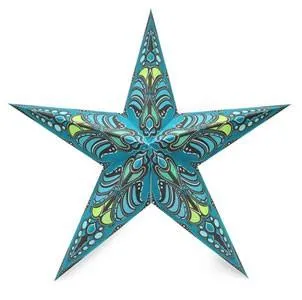 Papieren Kerstster Jaipur Turquoise
