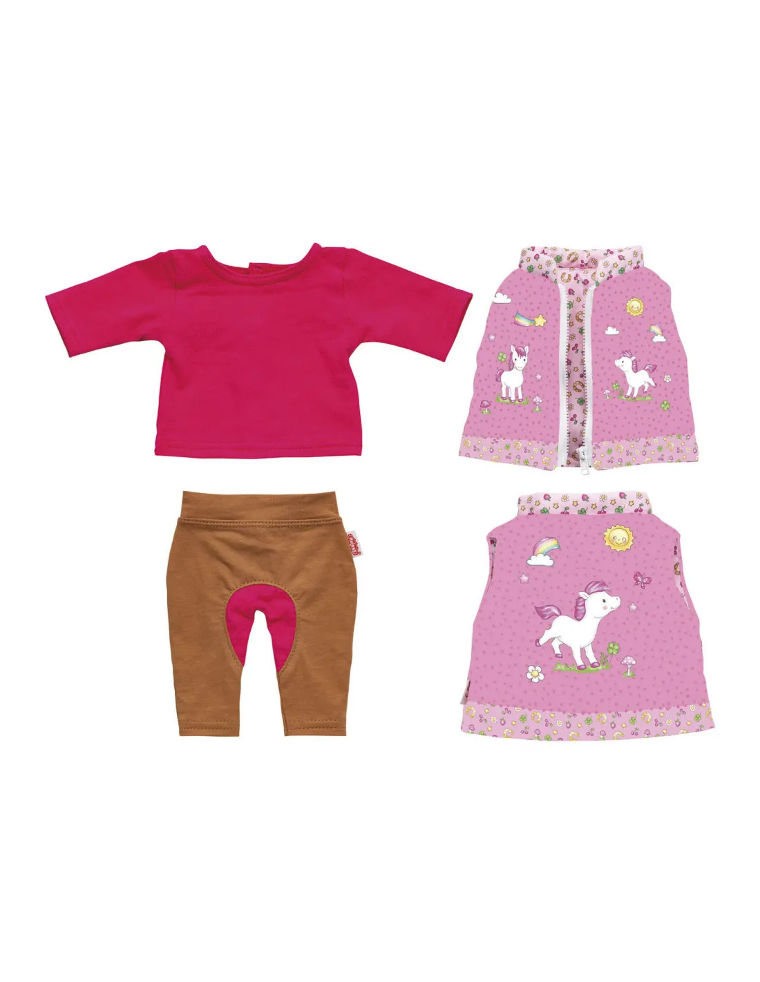 POPPENOUTFIT PAARDRIJDEN  EENHOORN, 2835 CM