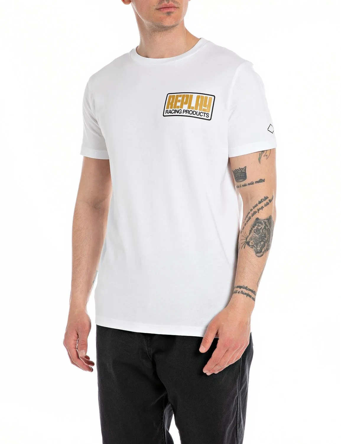 REPLAY TSHIRT REGULAR_SLIM OPEN END DRY HAND JERSEY  WHITE (M6764 .000.22662  001)