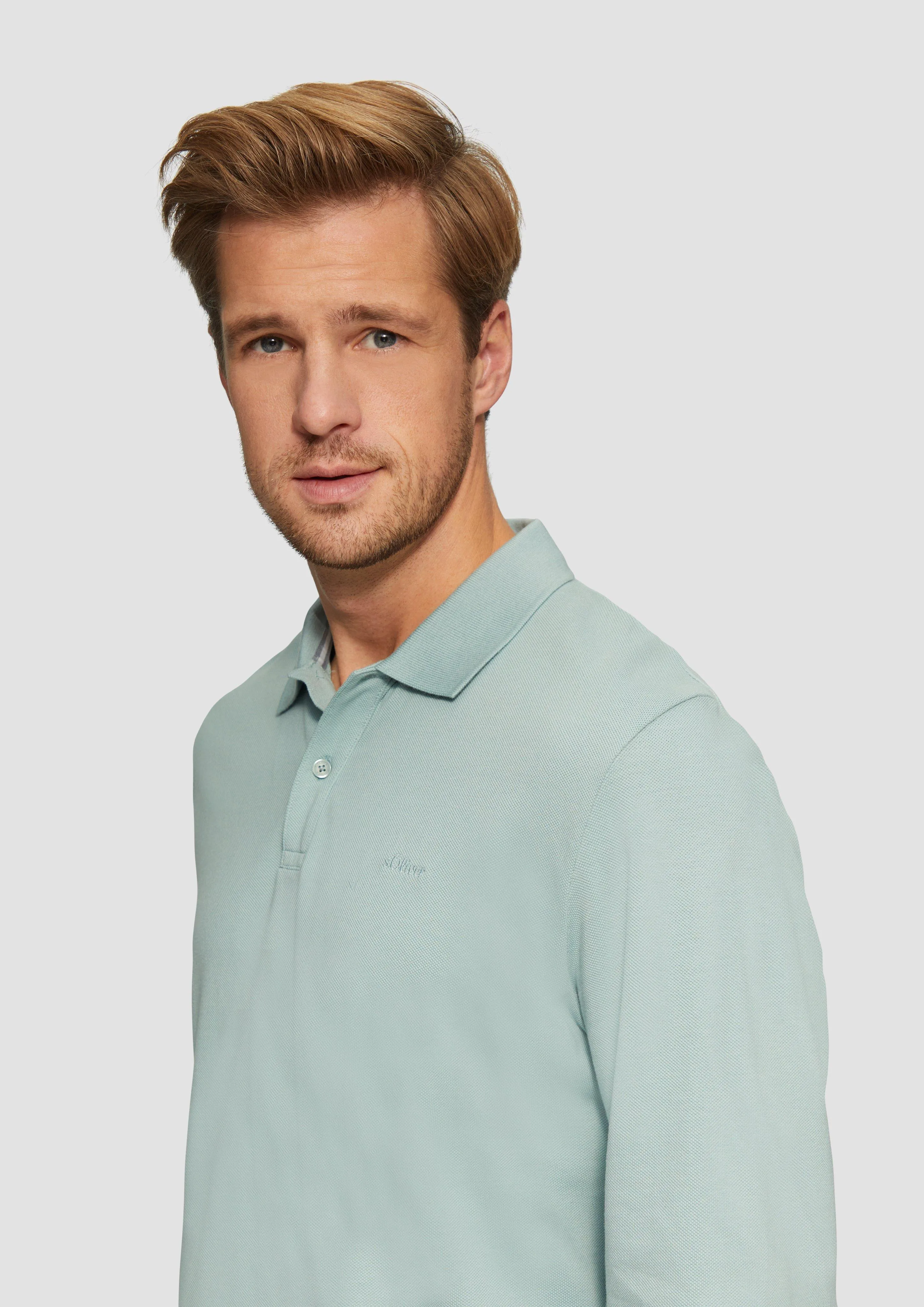 s.Oliver Polo van piqué met logoborduursel