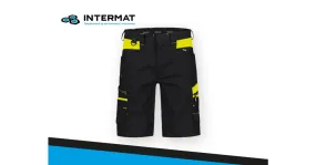 Stretch werkshort: Manilla - maat 54/zwart & fluogeel (6790) - Dassy